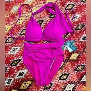 NWT Fuchsia Ralph Lauren High Waist Bikini